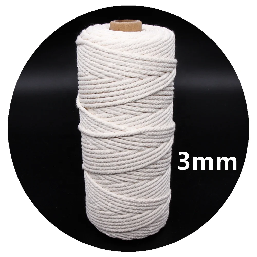 Manufacturer macrame cord cotton custom 3mm color cotton rope packing rope cotton cord