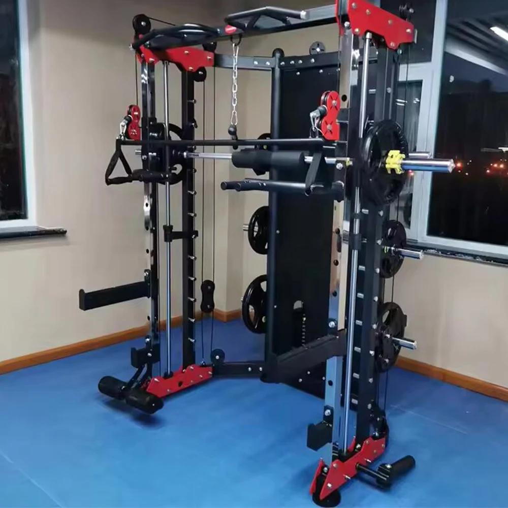 Commercial Use Fitness Multi Functional Power Cage Trainer Gym Equipment Cable Motion Crossover Power Squat Rack Smith Machine