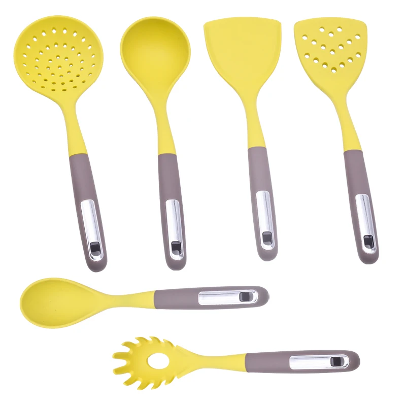 Wholesale price import non stick heat resistant 6pcs kitchen silicone cooking utensils tools custom kitchen utensils set