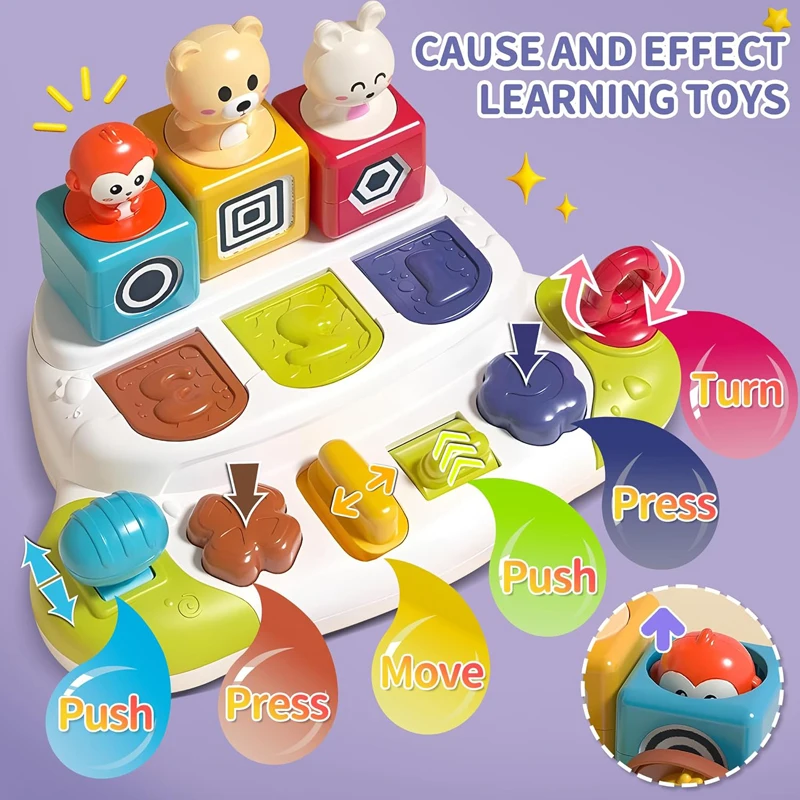 Сенсорные игрушки всплывающие животные Дети Монтессори развивающие