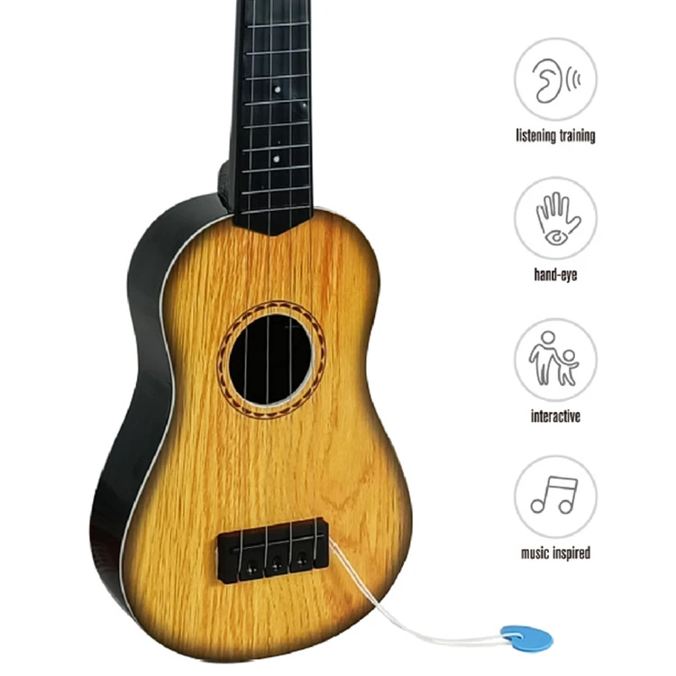 Wholesale Luxury Custom Kids Beginners Early Education Small Guita 4 Strings Classical Mini Ukulele Toy Musical Guitar