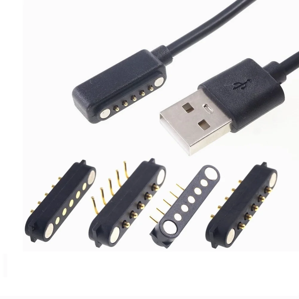 Hot Selling 5 Pin Waterproof Connector Micro 5 Pin Pogo Pin Connectors with USB Wire Cable