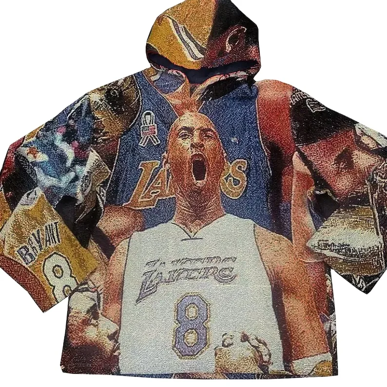 Custom Manufacture Embroidered Tapestry Hoodie Men Blanket Sweatshirts