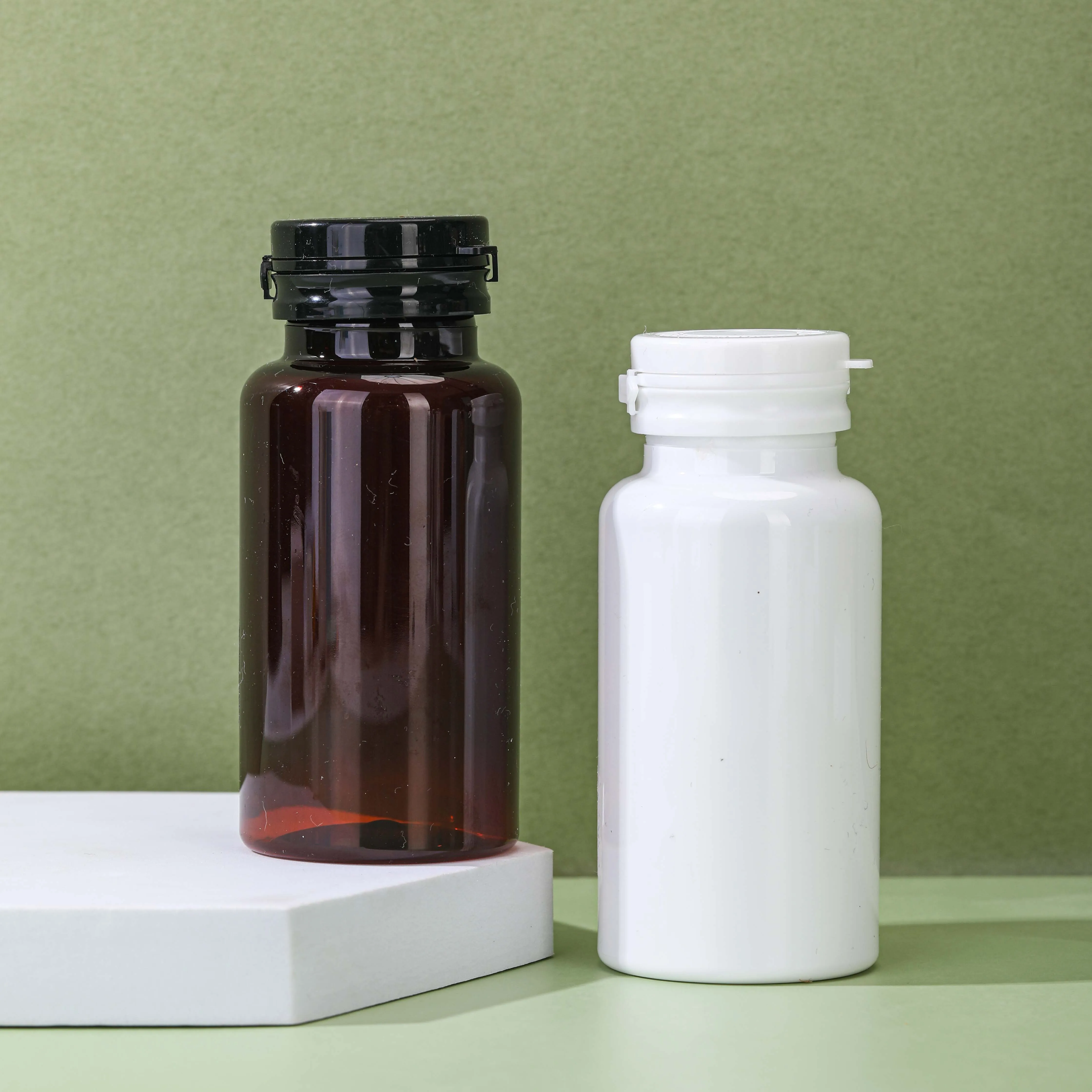 150cc PET clear Brown White Plastic Pill Bottles Black Candy Medical Plastic Vitamin Plastic Pill Capsule Bottles