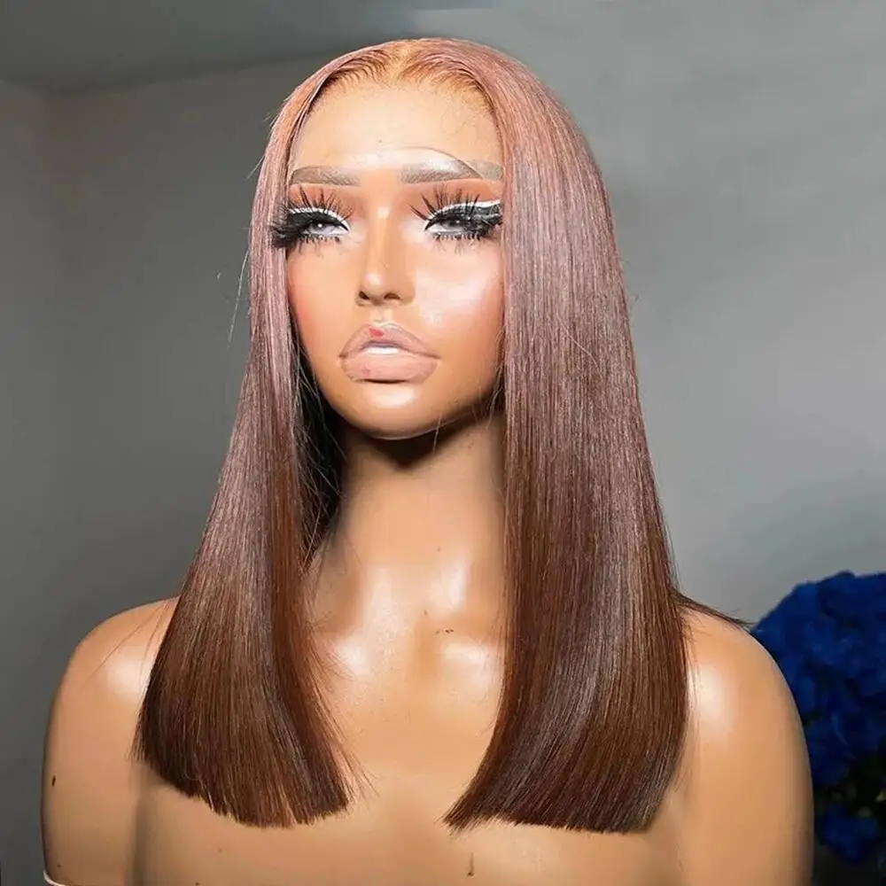 Double Drawn Bob wig Straight Bob Wigs Human Hair Lace Front Glueless Wigs Human Hair Pre Plucked Wear And Go Lace Frontal Bob
