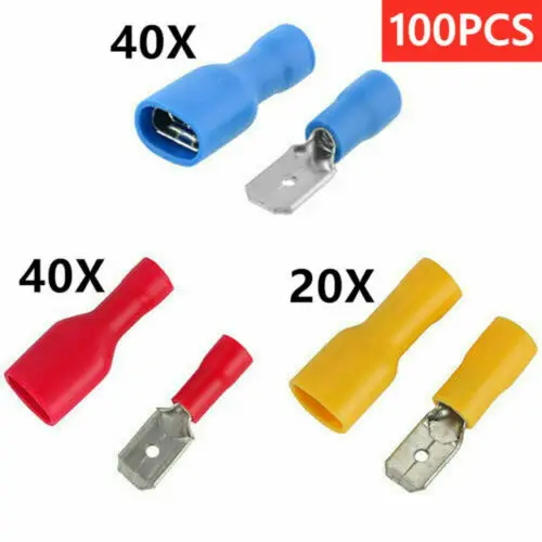 280pcs Assorted Spade Insulated Crimp Connectors Electrical Wire Terminals Kit with Plier