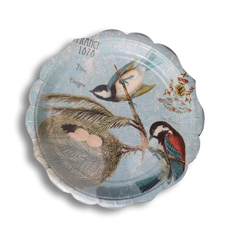 Одноразовые бумажные тарелки с индивидуальным дизайном для вечеринки