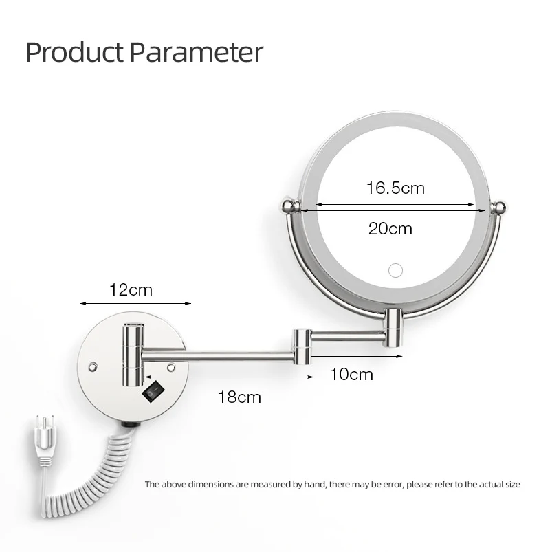 10X Magnifying Glass  Bathroom LED Lighted Shaving Bathroom vanity Mirror With Touch Sensor