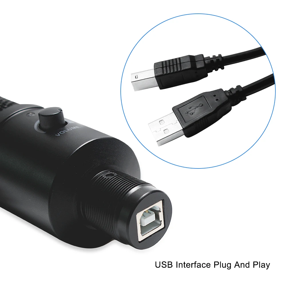Металлический USB микрофон конденсер для записи проводной с подставкой компьютера ноутбука караоке студии звукозаписи