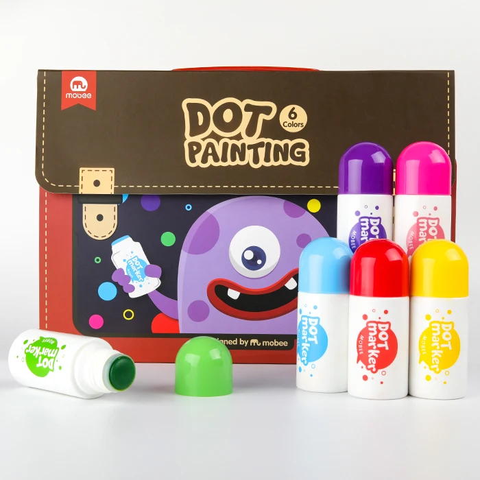 Customization D006 Non-Toxic 6 colors Water-Based bingo dot markers Kids painting supplies factory price dot markers