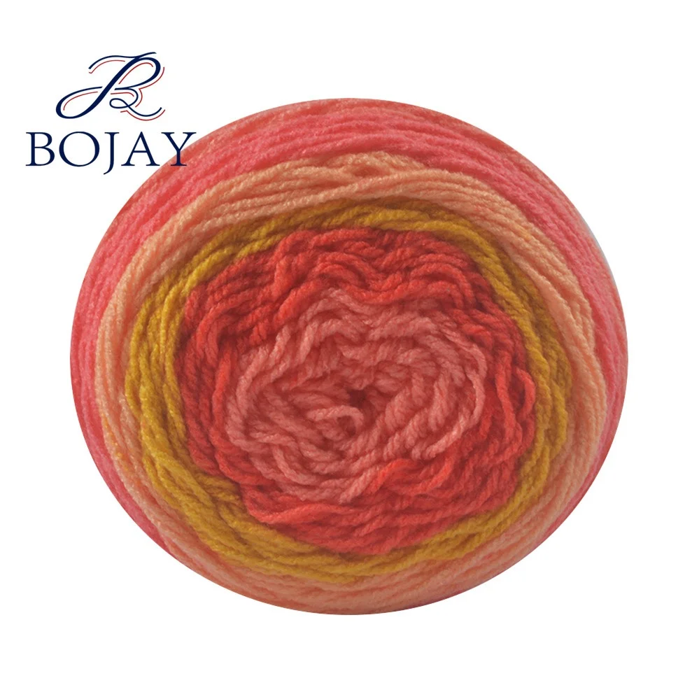 Лидер продаж, вязаный шарф Bojay, необычная меланжевая пряжа для вязания крючком, 100% акриловая пряжа, розничная продажа, пряжа для вязания кексов