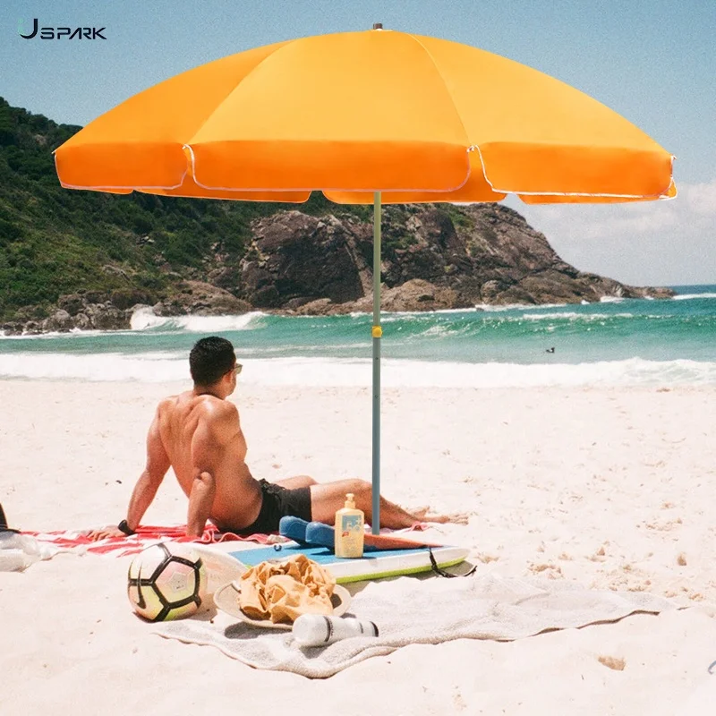 Wholesale Custom High Quality Windproof Outdoor Garden Beach Umbrellas with UV Logo Prints