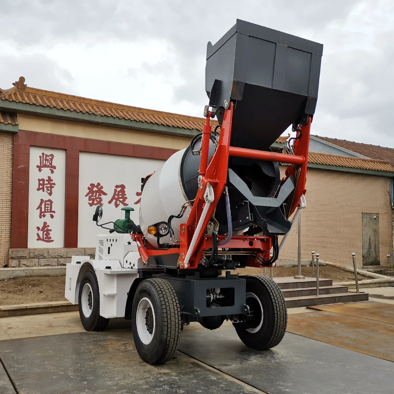 High Productivity Fully Automatic Cement Concrete Mixer Self Loading Mobile Mini Concrete Mixer Prices For Sale