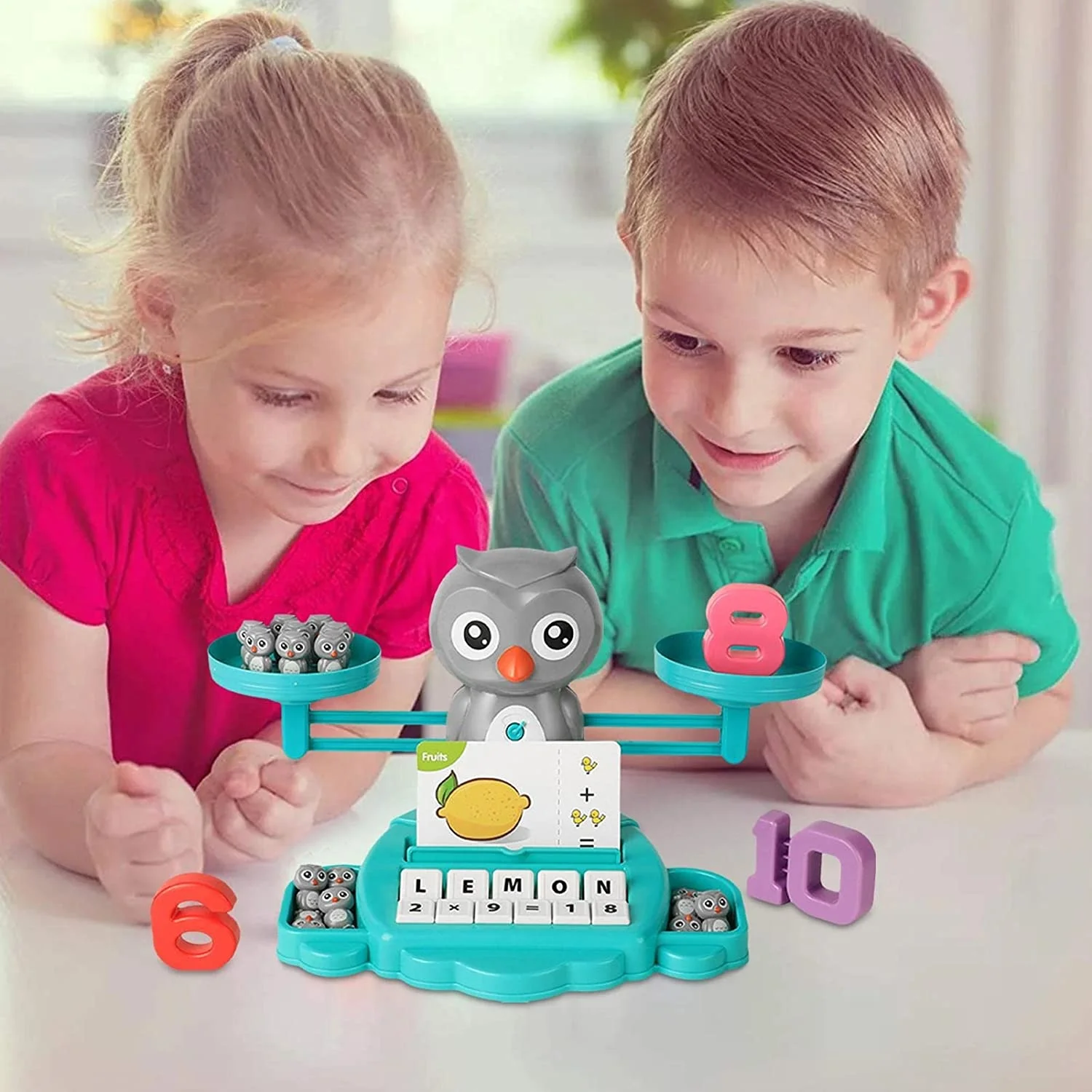 Educational Toys for Kids Learning Alphabet Words Owl Balance Scale Toy Montessori Math Toy for Kids
