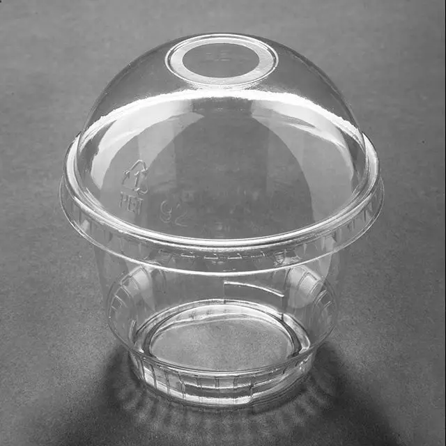 
8oz 92mm disposable PET clear smooth plastic Ice cream cup for store party 