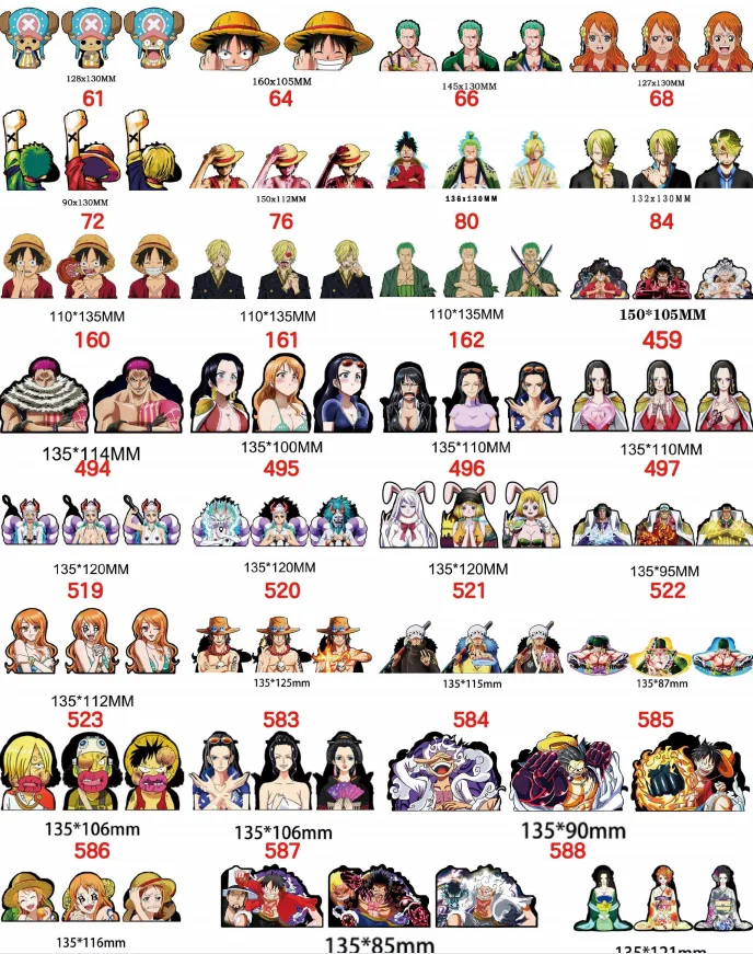 Custom Stickers Manga One Pieced Stickers Anime Changing Flip Decal Lenticular 3D Motion Sticker for Car Refrigerator Laptop
