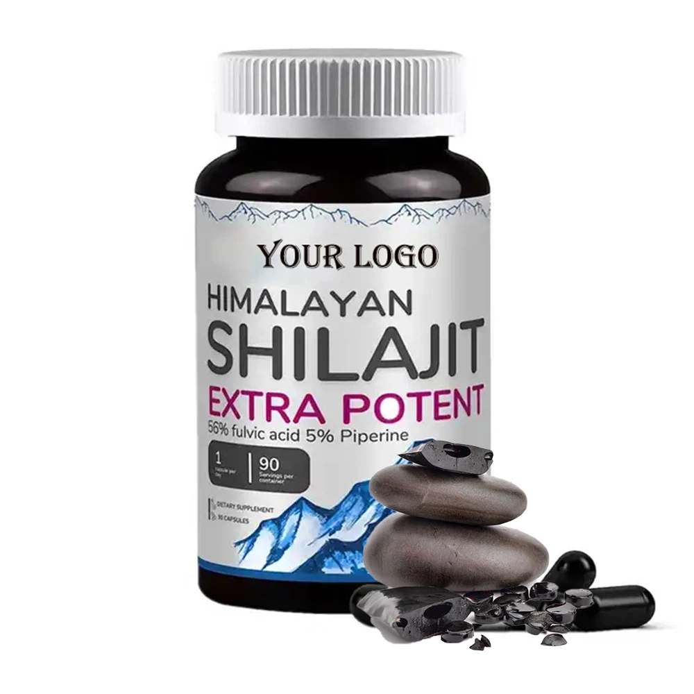 Shilajit Supplement Pure Himalayan Authentic Shilaijt Resin Capsules Formulated with  56% Fulvic Acid 5% Piperine