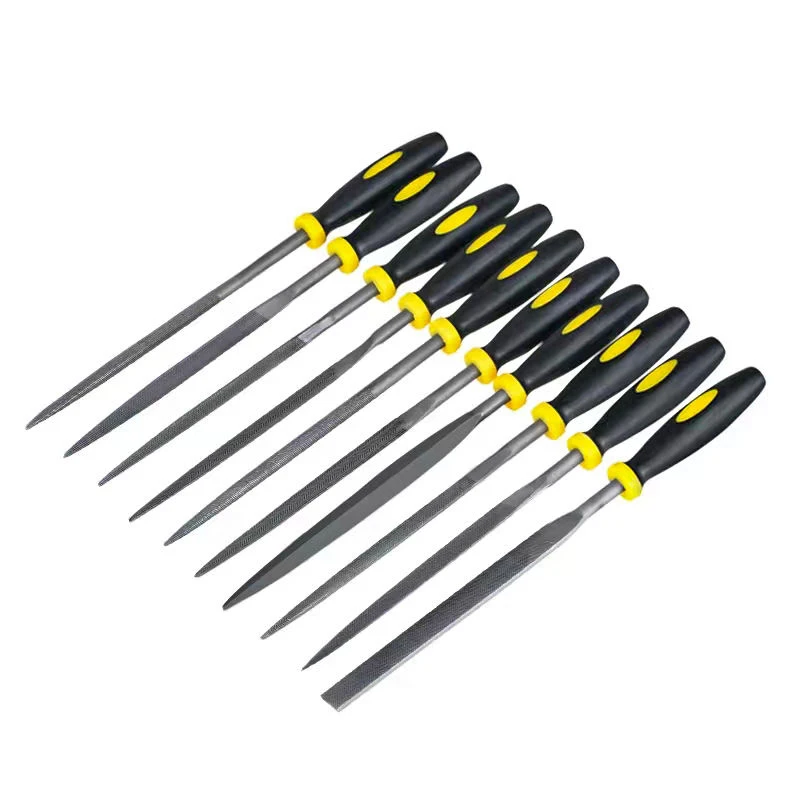 Metal Steel File Set  Includes Flat/Half-round/Round/Triangle/Square / Flat Warding 10PCS for Woodwork/Metal/jeweler/Plastic