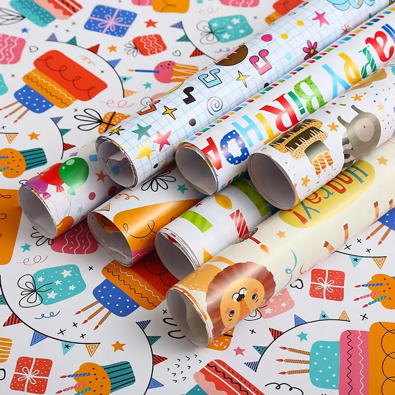 Оптовая продажа 50x70 см, высокое качество, цвета, размеры: 80 г бумага с покрытием, подарок на день рождения, праздник упаковочной бумаги Режущий материал бумага