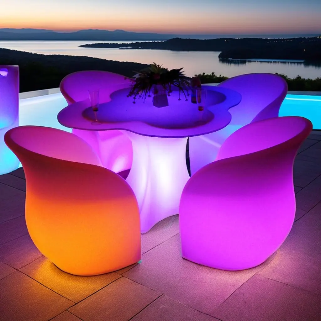 Art modern style Glowing LED bar chair LED arm chair for outdoor
