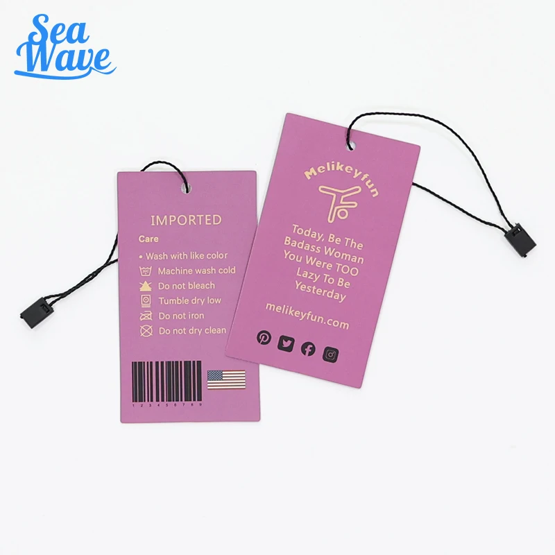 Oem odm factory custom your own logo clothing pants labels gift logo tags hand brand swing   hang tags