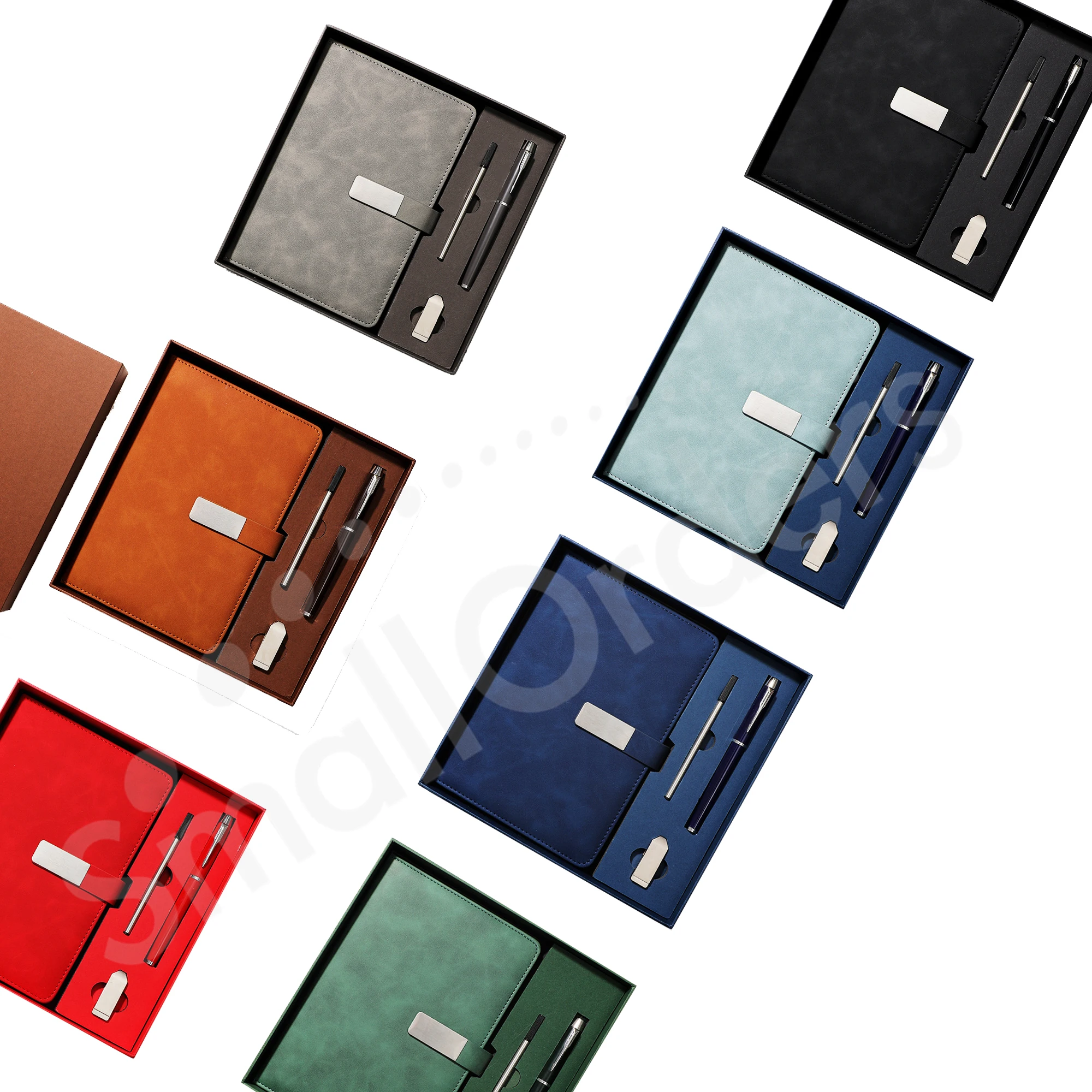 Custom 2024 new products ideas 2024 2025 promotional leather notebook business gifts items sets with box and pen vacuum flask