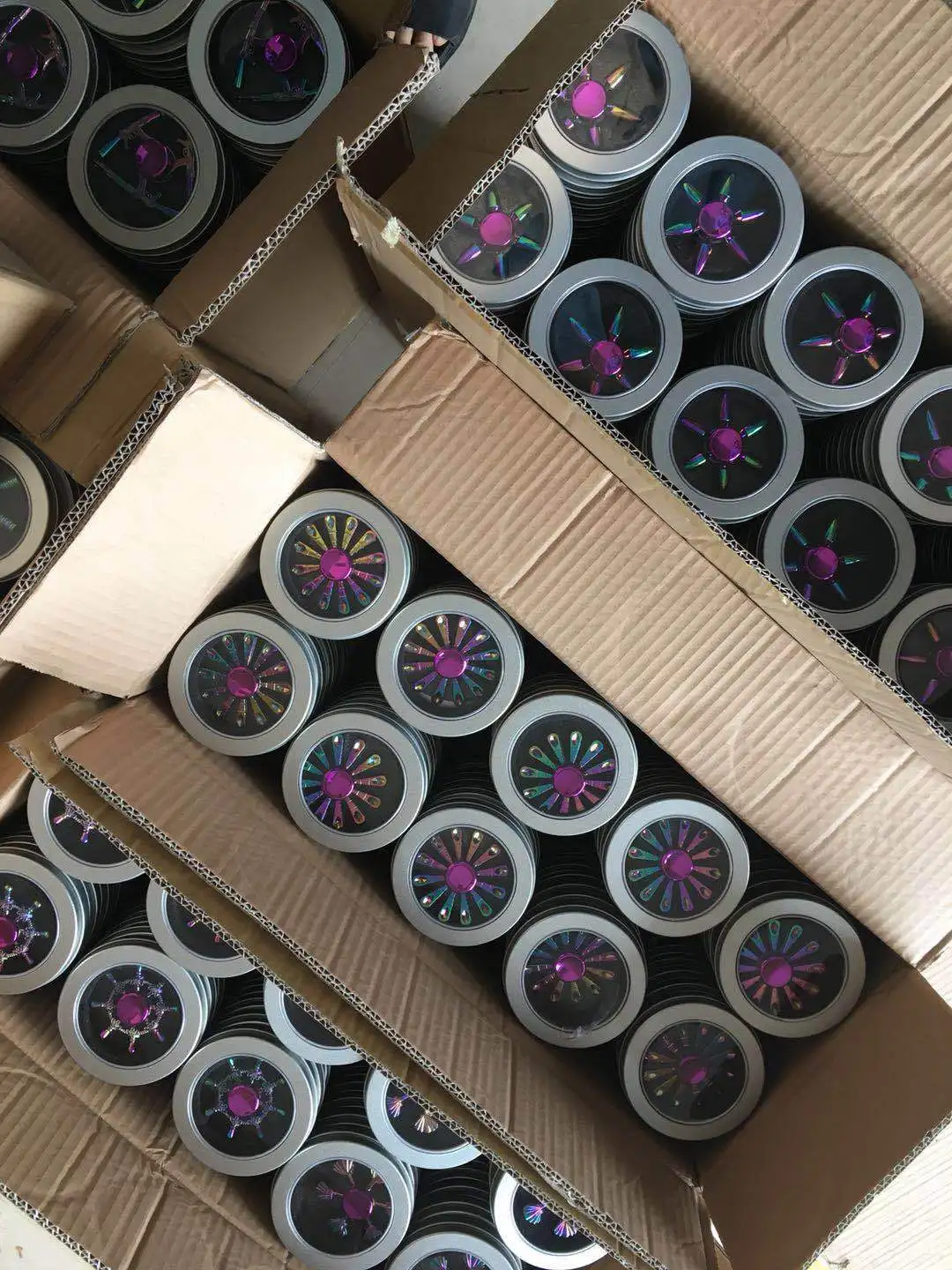 90mm*20mm Iron Packing Box Hand Spinner Packaging Box Round Metal Tin Box For Fidget Spinner