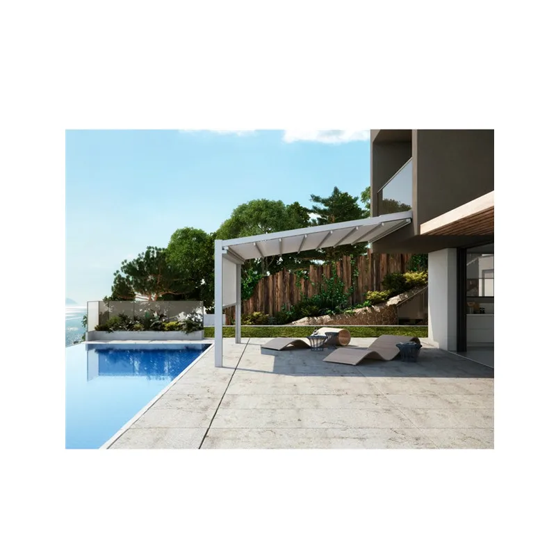 waterproof electric folding awning roof motorized outdoor retractable aluminum pergola shades
