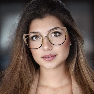 
Cat Eye Glasses Titanium Anti Blue Light Glasses Frames Ultralight Women Optical Fashion Computer Glasses Eyeglasses frames 