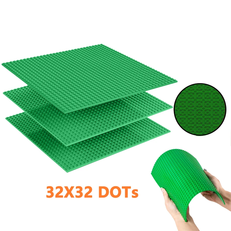 Bricks Base Plate 32*32 Studs Double-side Constructor Plates Stackable Classic Building Block Baseplate