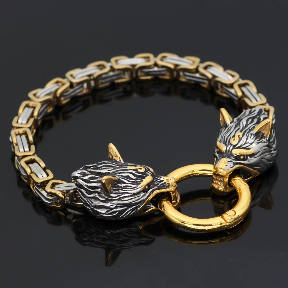 New Design Stainless Steel 18k Gold Handmade Bragon Bone Bracelet Snake Chain Jewelry Chinese Dragon Bracelet For Men