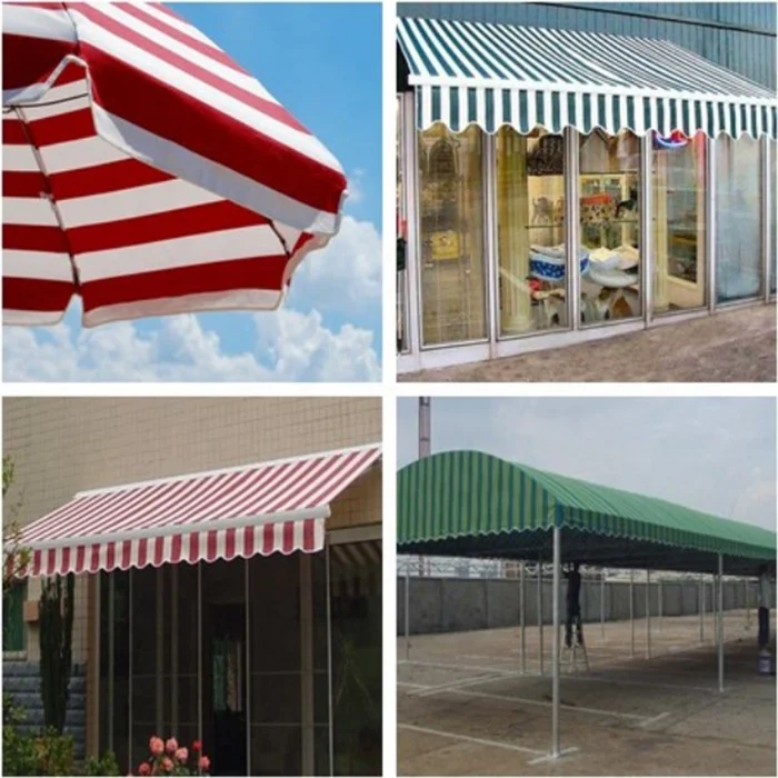 Unisign Waterproof Awning Fabric PVC Striped Tarpaulin Covering Material