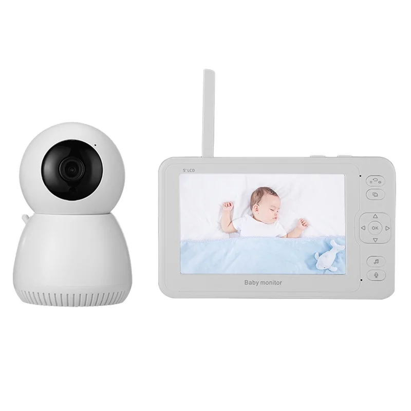 5Inch HD1080P Wireless Night Vision with Two Baby Cameras Two-way Talk Back Baby Monitoring Camera
