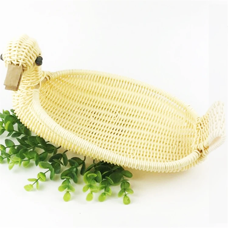 Handmade Cartoon animals woven basket creative rattan woven fruit crafts rattan basket