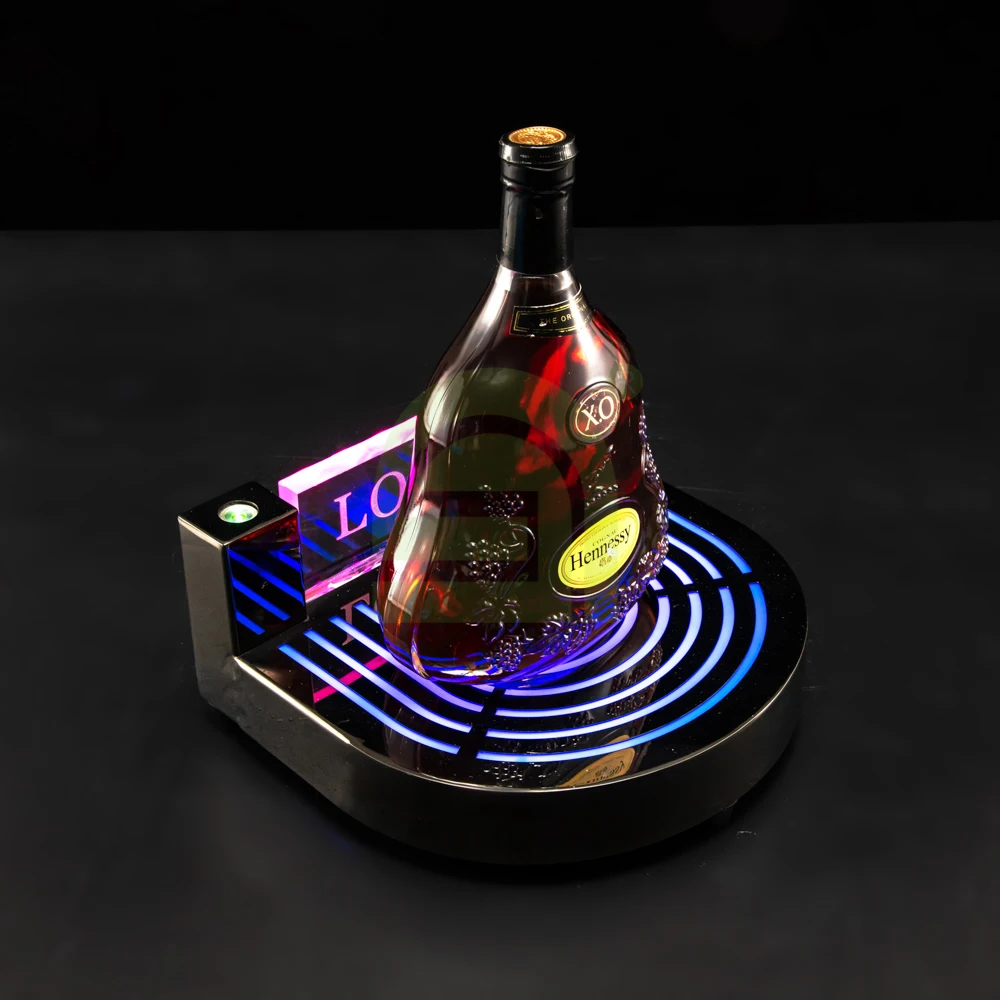 Guangzhou Lide nightclub illuminated light base acrylic wine champagne vip bottle U shpae LED presenter