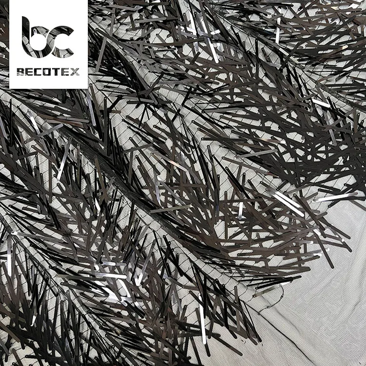 2024 New arrival high quality heavy sequin embroidery fabric fashion tulle dress sequin fabric