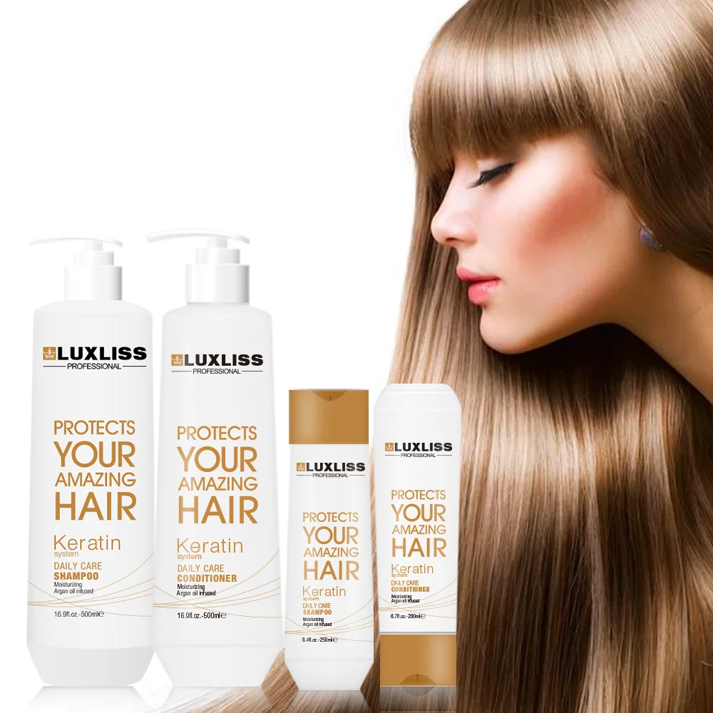 Luxliss High Quality Salon Professional 250ml 500ml Moisturize Nourish Repair Keratin Hair Daily Care Shampoo Conditioner