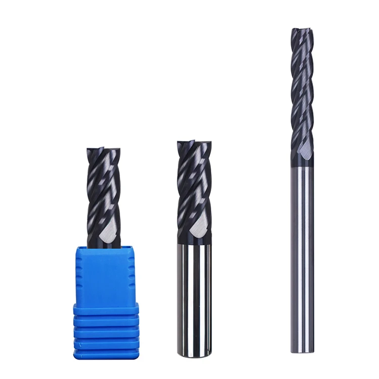 
Round shank standard black coated end mills for wood HRC45 solid carbide wood end mill 