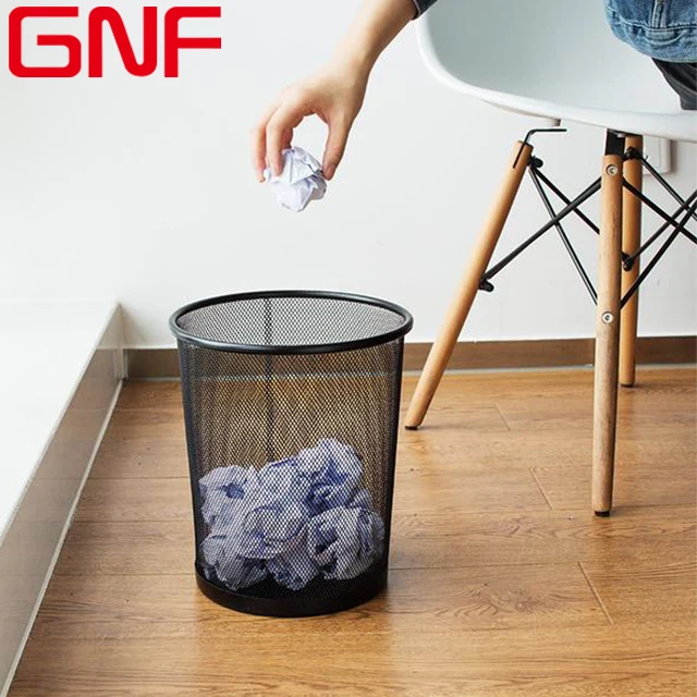 GNF high quality round mesh dustbin room waste bin household garbage cans paper basket