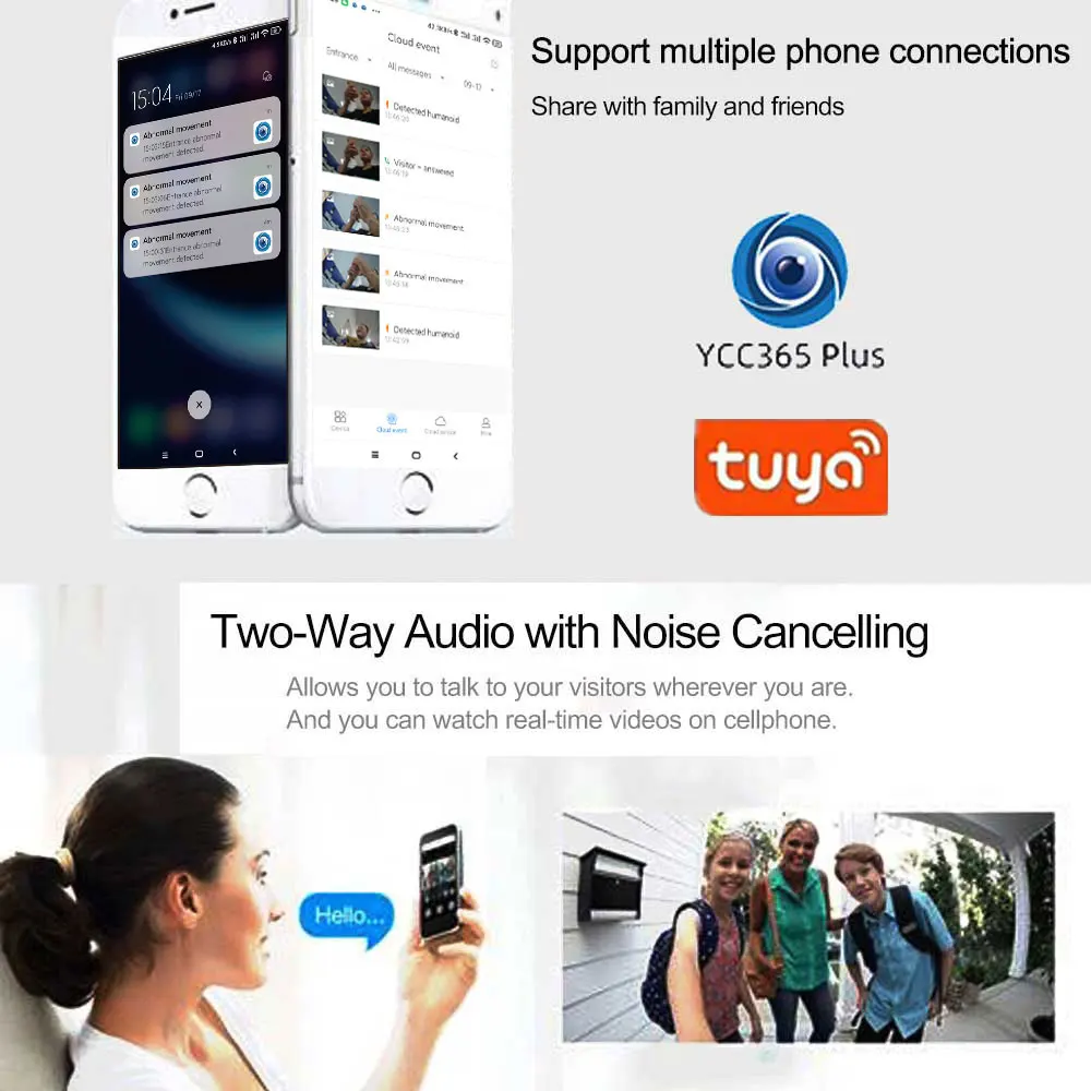 Enxun 1080P 4.3 Inch LCD Screen WiFi Peephole Viewer Smart Video Battery Doorbell Tuya and YCC365 APP Optional