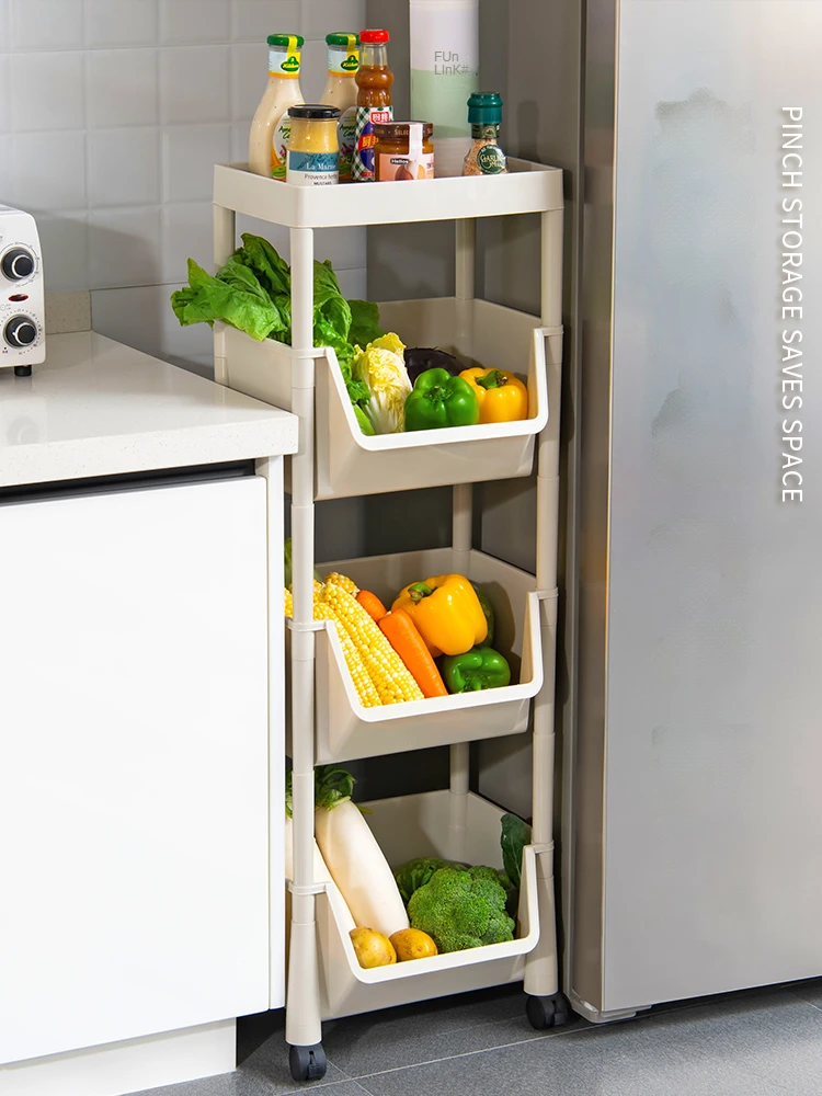 Multiple layers  kitchen vegetable food storage rack Bathroom tidy storage shelf