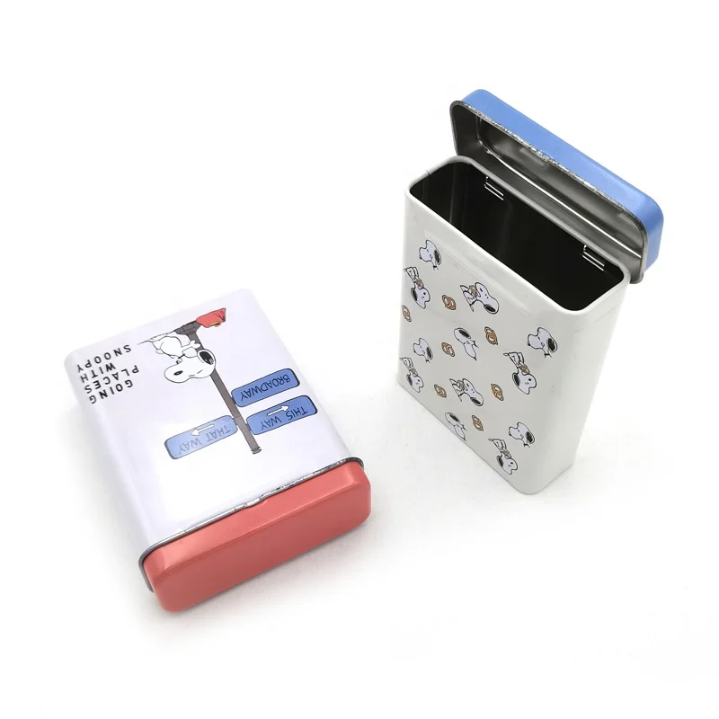 Customized flip metal tin box packaging cartoon poker card tin box packaging cigarette metal packaging box