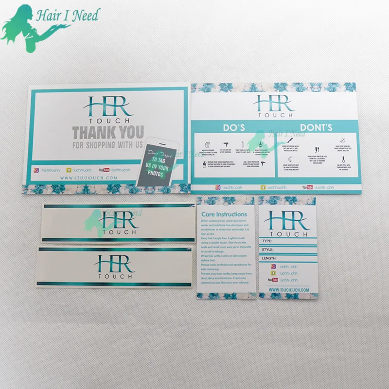 luxury personalized Custom logo Thank You paper Card for hair extension business