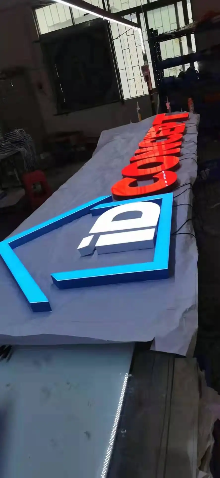 Outdoor 3D Led lighted box letters Pizza store name signs 3D acrylic store sign