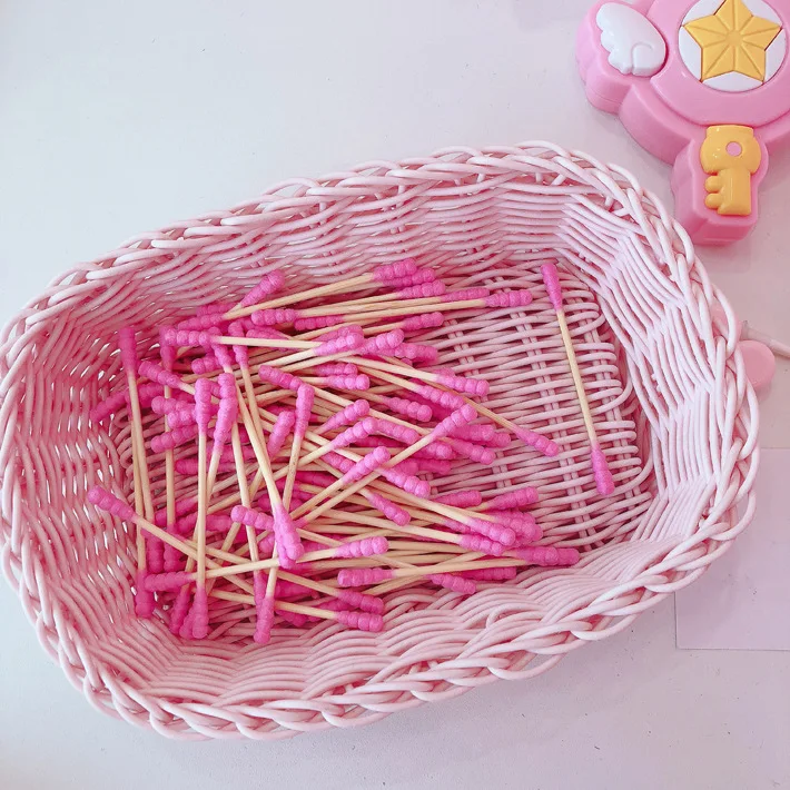 100Pcs/bag Double Head Bamboo Cotton Swab Wood Sticks Soft Buds for Medical Nose Ears Cleaning Tools Cotonete