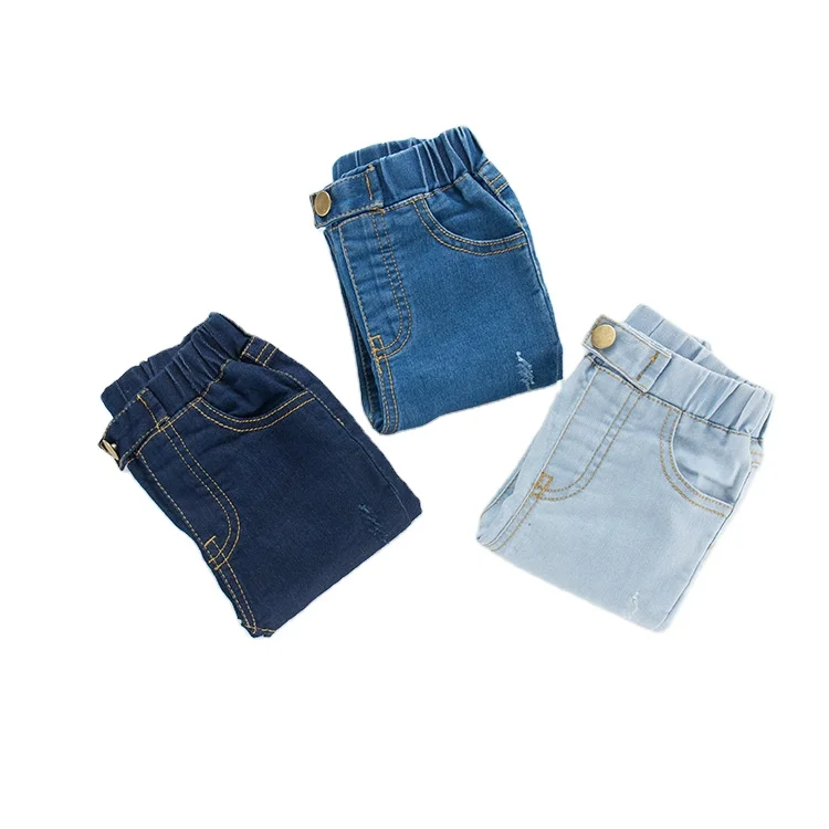Wholesale China Top New Arrival Elastic Waist Children Kids Pants Baby Girl Jeans Custom Causal Jeans For Girls Denim Jeans