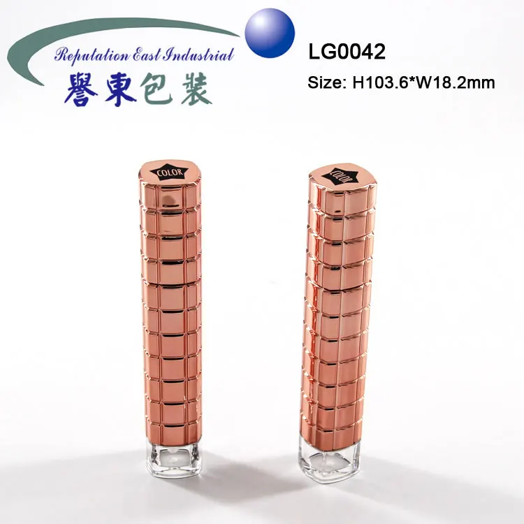 Free Samples Custom Gold Liquid Lipstick Containers  Empty Lipgloss Tubes