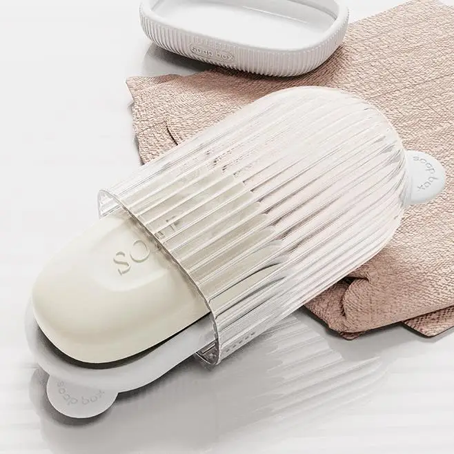 Plastic Bathroom Shower Soap Box With Lids Travel Portable Small Soap Tray Dish Storage Holder Plate Home Soap Container