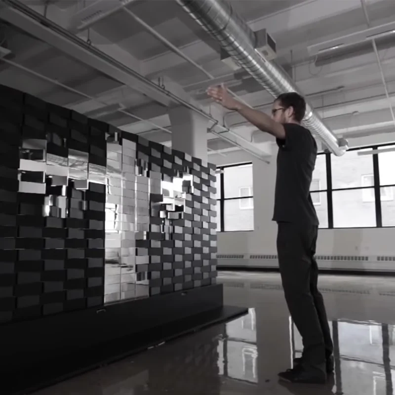 Creative Flip-Disc Kinetic Art Interaction Design Restaurant Mechanical Flipping Kinetic Art Wall for Museum Shopping Mall Bar