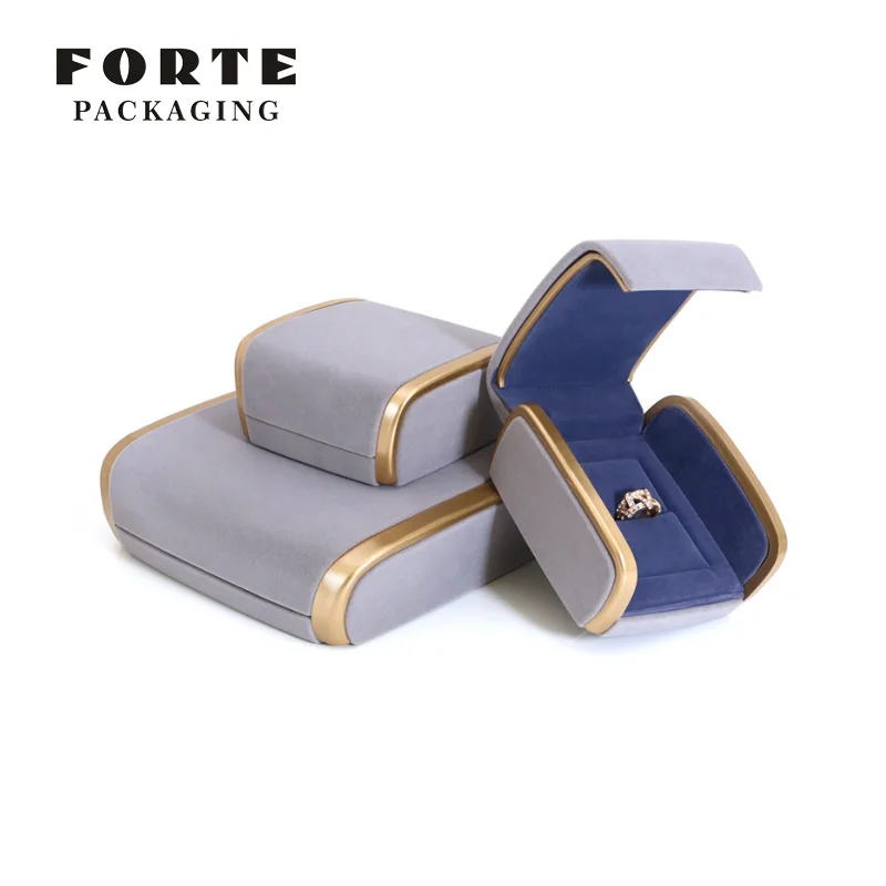 FORTE Jewelry Packaging Box Organizer Light Blue Sofa Packaging Box Ring Couple Ring Pendent Bracelet Bangle Box